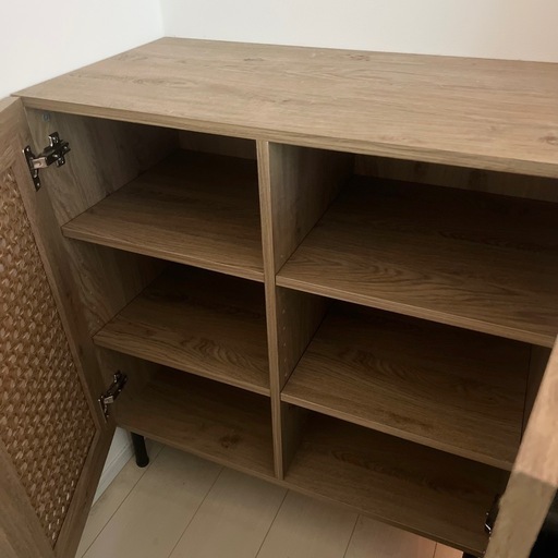 【美品】LOWYA ラタン調キャビネット 棚