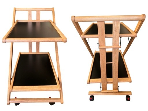 折りたたみ式木製キッチンワゴン (ねこすき※一部非対面) 天神橋筋六