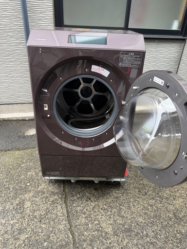 【美品】TOSHIBA 東芝 ドラム式洗濯機 TW-127XP1R ブラウン ZABOON 洗濯12kg/ 乾燥7kg