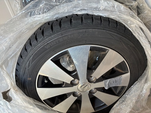 商談成立しました? スタッドレス DUNLOP 155/65R14 中古品 タイヤホイール4本セット