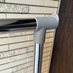 山善 高さ伸縮パイプハンガーラック キャスター付きの画像