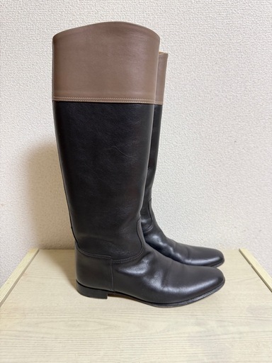 エルメス HERMES ブーツ ロングブーツ ジョッキーブーツ バイカラー