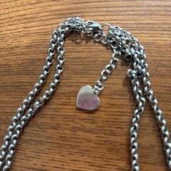 【新品、未使用】ハート＆炎ステンレスネックレスの画像