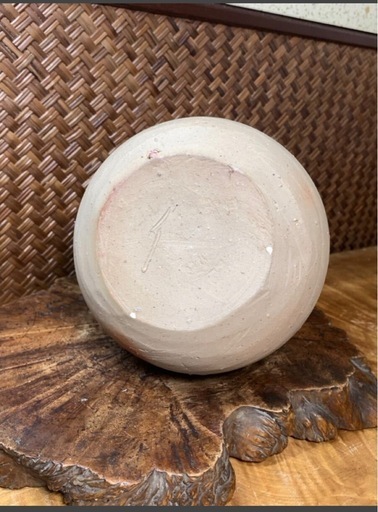 備前焼 名工 伊勢崎満 作 緋襷 一声花生 共箱 在銘 良品 花器 華道具 茶道具 花入 和骨董 和美術 骨董 古玩 煎茶道具 重要無形文化財 花瓶