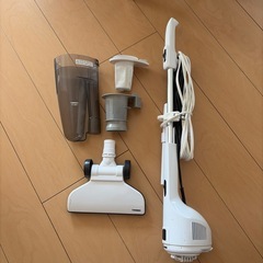 TWINBIRD(ツインバード) 掃除機 コード式 スティック ハンディクリーナー サイクロン式 自立可能 軽量 パワフル吸引 2WAY 一人暮らし スケルトンブラック TC-E123SBKの画像