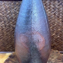 時代物 備前焼 人気実力作家 松嶋弘 作 花入 共箱 陶印有 良品 華道具 茶道具 花器 花生 花瓶 備前 煎茶道具 和美術 和骨董 古玩 古道具 壺の画像