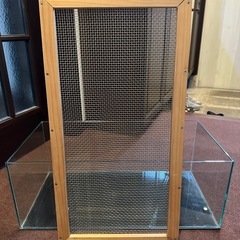 ロータイプ60cmオールガラス水槽&自作蓋 の画像