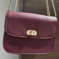 アースミュージックアンドエコロジー　ショルダーバッグ チェーン　ワインレッドの画像