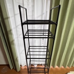 多段 収納ラック ブラックの画像