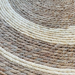 籐編み　ラウンドラグ　約80cm円形 の画像