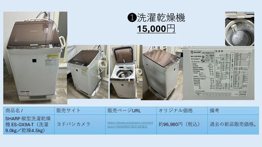 引っ越しに伴い、家電を出品します(セット割あり)。