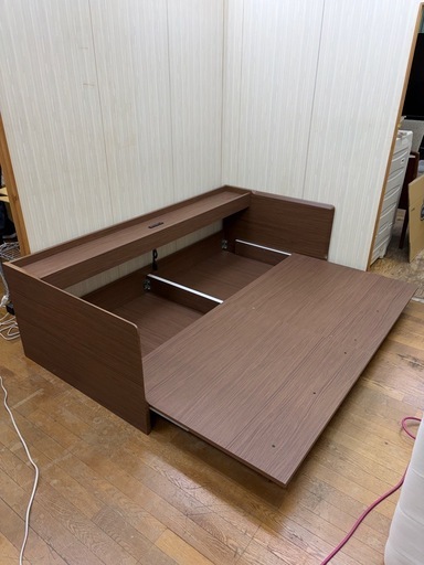 多用途ベッド!! ニトリ 3way ベッドソファ B1-USB GY シングルベッド 3人掛けソファ