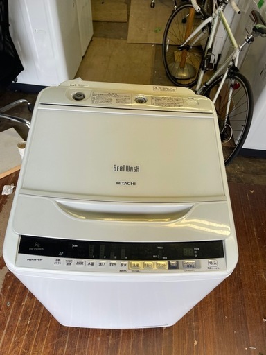 北九州市内配送無料　保証付き 洗濯機 日立 9.0kg 大型 エアジェット乾燥 BW-V90BE5-W