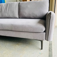 コーナーソファ　　3人掛け カウチソファ　グレー　横幅207cmの画像