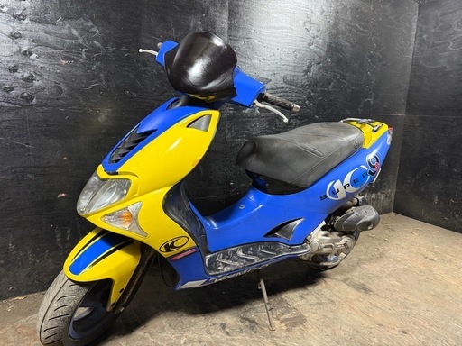 ★支払総額4.8万円★激安バイク続々入荷中！とにかく安い！！ キムコ スーパー9 青/黄 車格大きい50cc！ バッテリー新品！ サイスタ付き！ 社外CDI！　