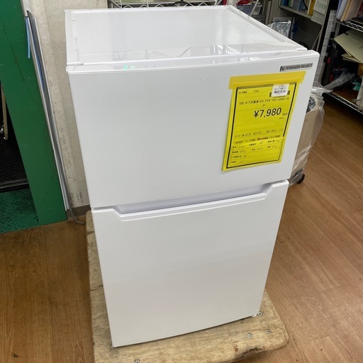 ☆ドリーム荒牧店☆ジモティー割引有☆【クリーニング済】ヤマダ/2ドア冷蔵庫/YRZ-C09H1/87L/2021年製/中古品