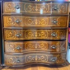 成品 チェスト イタリア製 五段 丸脚 5段 ヴェローナクラシック 幅87 高級感 収納 木製 天然木 タンスの画像