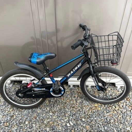 TRAVER 子供用自転車 黒/青 18インチ 補助輪あり 【公式通販】