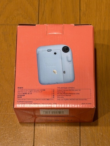 チェキ  instax mini 12 パステルブルー　フィルム 30枚付