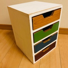 ハンドメイド風ビィンテージ風木製小物入れの画像