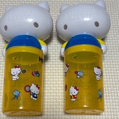 開封のみ未使用　ハローキティおしぼり入れ2本セットの画像