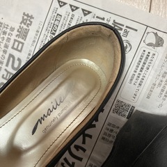 marie claire マリクレール パンプス フラットシューズ 黒 23cmの画像