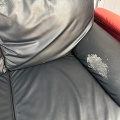 【定価4万円　傷あり
】2人掛けソファ合皮の画像