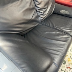 【定価4万円　傷あり
】2人掛けソファ合皮の画像