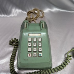 昭和レトロ 電電公社 プッシュ式電話機 601-P 動作確認済 アンティーク 電話機 NTT 日本電信電話公社 グリーン 固定電話 オの画像
