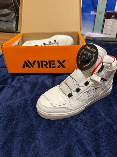 AVIREX  スニーカー　バイク　26.0cm  ホワイト✖️レッド