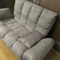 ソファー ソファーベット 茶色 ブラウン 2〜3人掛け クッション付き 【2/13締め切り予定】の画像