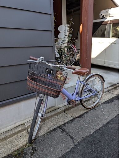 【美品】パープル自転車22インチ