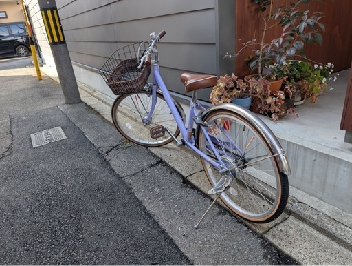 【美品】パープル自転車22インチ