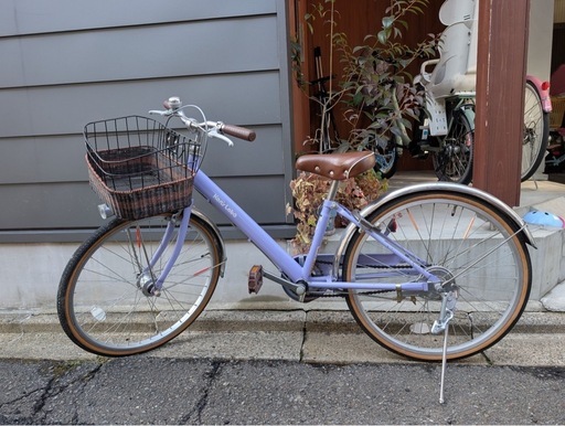 【美品】パープル自転車22インチ