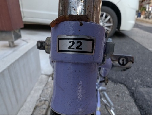【美品】パープル自転車22インチ