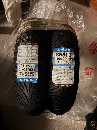 SHINKO ミニバイク　レインタイヤ前後