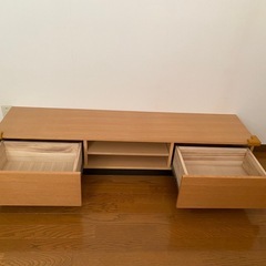 【極美品・大型テレビ対応】木目調 テレビボード 引き出し収納付の画像