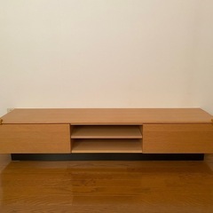 【極美品・大型テレビ対応】木目調 テレビボード 引き出し収納付の画像