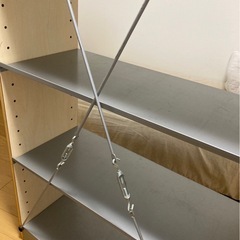決まりました。無印良品　スチール&ウッドシェルフ　突っ張り棒２本付きの画像