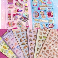 新品未開封シャカシャカシール4枚+おまけ立体シール10枚合計14枚の画像