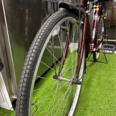 ギアなし　26インチ　カゴ付き自転車　ママチャリ　ブラウンの画像