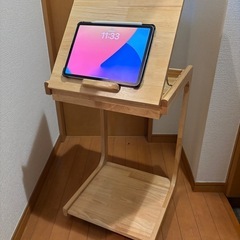 ウッドサイドテーブル コの字 キャスター付 の画像