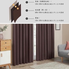 一級遮光カーテン　遮熱　防音機能の画像