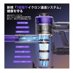 今月ラスト一台★掃除機 コードレ90KPa超強力吸引Temaku サイクロン軽量 掃除機 コードレスの画像