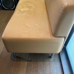 無印良品　ベンチソファ　2P ライトブラウンの画像