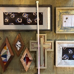 【1点物】アップサイクル ウッドフレーム 7点SET / アンティーク・古材風の画像