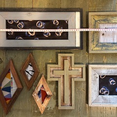 【1点物】アップサイクル ウッドフレーム 7点SET / アンティーク・古材風の画像