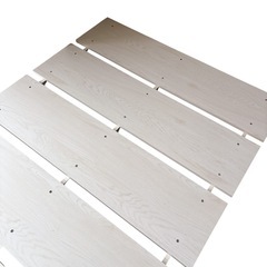 LOWYA 木目調すのこベッド シングル ホワイト（フレームのみ）の画像