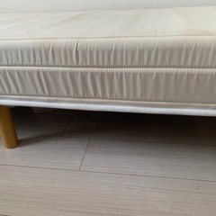 0円 ❗️2月14日まで シングルベッド 木枠＋取り外し可能脚付きマットレス の画像