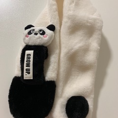 【新品未使用】キッズ マフラー／パンダデザイン／9×73cm 子供用の画像